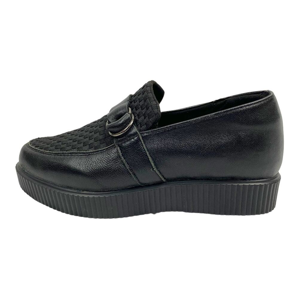 Bernie Mev black Jeanne platform wedge loafers size 6 EU 36 slip-on comfort shoe